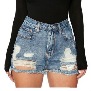 DENIM BLUE CRUSH CUTOFFS SHORTS